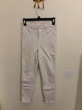 American Eagle Outfitters Women's Light Cream Skinny Jeans